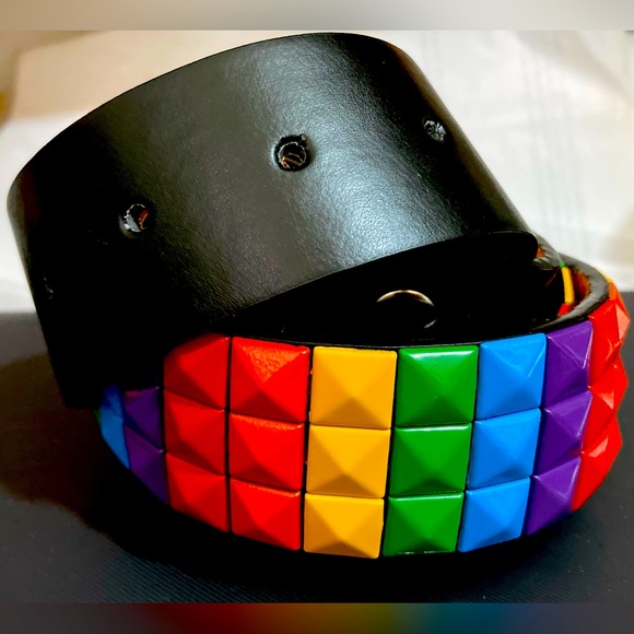 Multi Coloured Belt Unisex Rainbow studded belt (Last 4 left)!! - Picture 2 of 7
